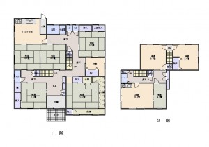 八尾町大杉間取図